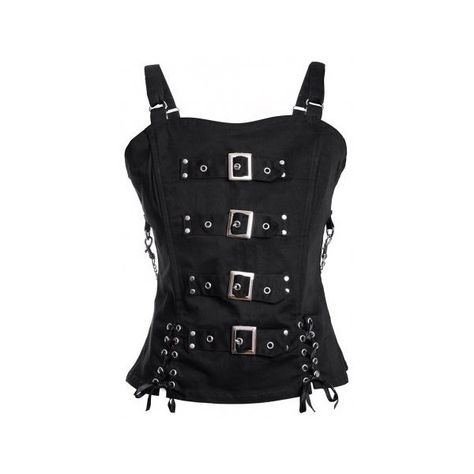 Dead Threads Corset Top ($32) ❤ liked on Polyvore featuring tops, corsets, shirts, tank tops, lace up top, lace up shirt, goth corset, goth shirts and gothic corset top Punk Corset, Gothic Things, Goth Tops, Punk Clothes, Gothic Outfit, Gothic Pants, Punk Looks, Attitude Clothing, Goth Corset