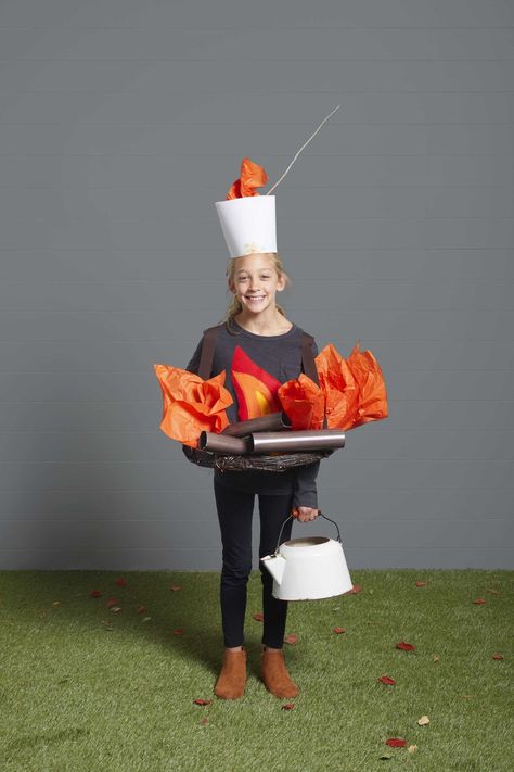 campfire with marshmallow costume Diy Fire Costume, Homemade Costumes For Boys, Marshmallow Costume, Halloween Costume Ideas For Kids, Costume Ideas For Kids, Fire Costume, Costumes For Boys, Diy Halloween Costume Ideas, Diy Costumes Kids