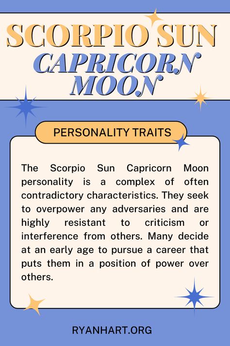 The Scorpio Sun Capricorn Moon person is very ambitious, and often successful in life. However, they can be shy about revealing their feelings to others. Scorpio Sun Capricorn Moon, Capricorn Sun Capricorn Moon, Capricorn Rising, Astrology Scorpio, Scorpio Men, Reading Charts, Capricorn Moon, Scorpio Season, Virgo Moon