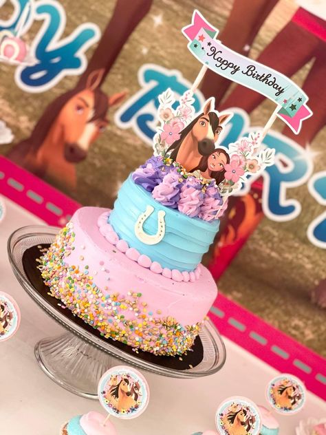 Spirit Free Riding Birthday Party, Sprit Birthday Party, Spirit Birthday Party Ideas Cake, Spirit The Horse Birthday Party, Spirit Party Ideas Horse, Spirit Bday Party Ideas, Spirit Untamed Birthday Cake, Spirit Cakes Birthday, Spirit Cake Ideas