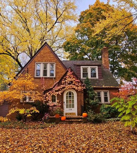 American Foursquare, Fairytale House, Tudor Revival, England Homes, Tudor Style Homes, Craftsman Style Homes, October 1st, Cute House, Sims House