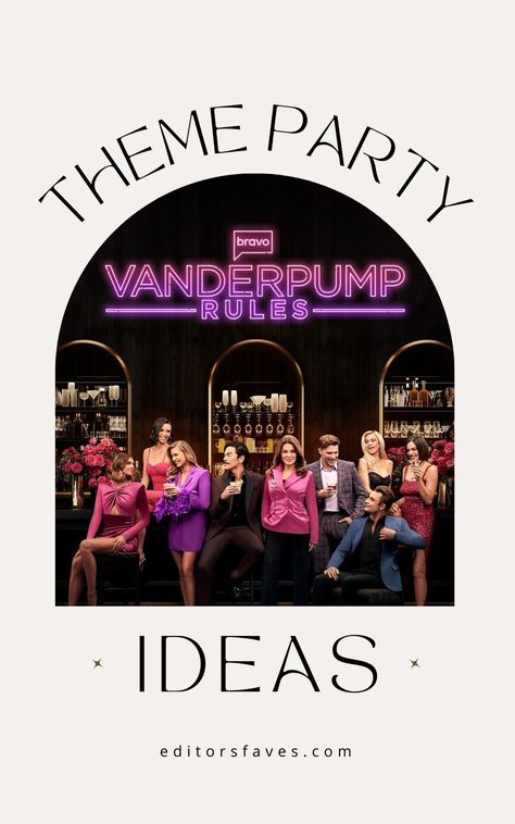 Planning a Vanderpump Rules theme party and need some ideas for decor, games, drinks and food? This the ultimate guide to planning a Pump Rules viewing party! Lisa Vanderpump is known for her lavish lifestyle and witty commentary. The series showcases her overseeing her staff and dealing with the ups and downs of running a high-end restaurant. It also shows the drama, relationships, and personal growth of the employees, who are often aspiring models, actors, and entertainers. Vanderpump Rules Party, Viewing Party Ideas, Birthday Cocktail Party, Theme Party Ideas, Lavish Lifestyle, Restaurant Themes, Lisa Vanderpump, Dinner Party Themes, Vanderpump Rules