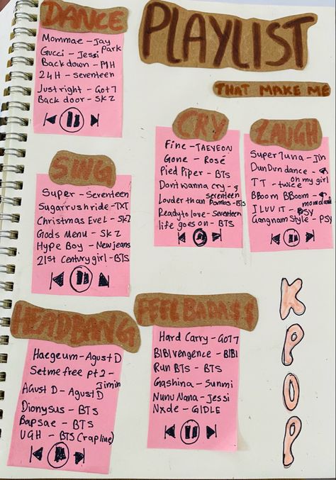 Kpop Lyrics Journal, My Life As A Playlist Journal, Kpop Songs Playlist, Playlist Journal Page, Playlist Journal, Lyric Journal, Songwriting Journal, Song Journal, Tt Twice