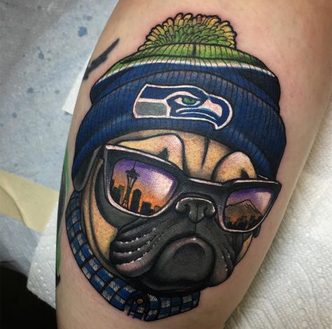 Seahawks Tattoo Ideas, Seahawk Tattoo, Seahawks Tattoo, Seattle Dog, Man Tattoo, Seattle Sounders, New Traditional, Dragons Blood, 12th Man