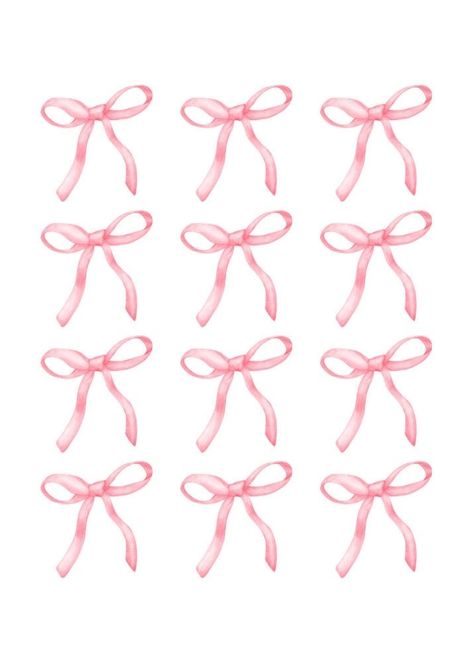 Cute Stuff To Print, Light Pink Wall Prints, Pink Bow Png, Motif Ideas, Bow Board, Bows Pattern, Bows Png, Light Pink Walls, Watercolor Bow