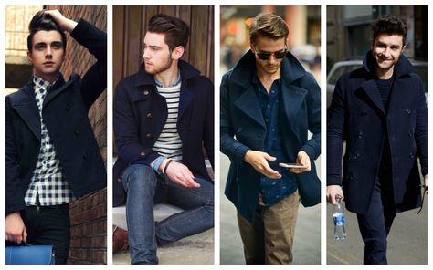 Mens Black Peacoat Outfit, Peacoat Men Outfits, Navy Peacoat Outfit, Black Peacoat Outfit, Mens Navy Peacoat, Peacoat Outfits, Peacoat Outfit, Western Winter, Navy Peacoat