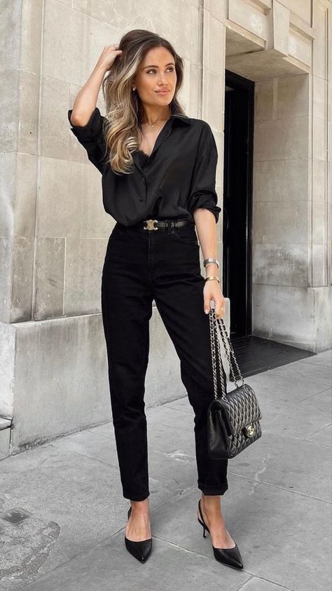 Black Work Outfit, Event Outfit Ideas, Black Shirt Outfits, Corporate Attire Women, Business Professional Outfits, Look Office, Outfits For Work, Corporate Attire, Professional Outfits Women