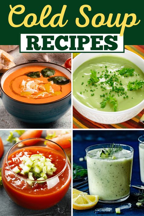 Looking for the best cold soup recipes for warmer weather? From gazpacho to tomato basil to asparagus, these refreshing soups are perfect for summer. Chilled Soup Recipes, Comfort Soups, Summer Soup Recipes, Cold Soup Recipes, Cold Soups, Roasted Red Pepper Soup, Chilled Soup, Zucchini Soup, Summer Soup