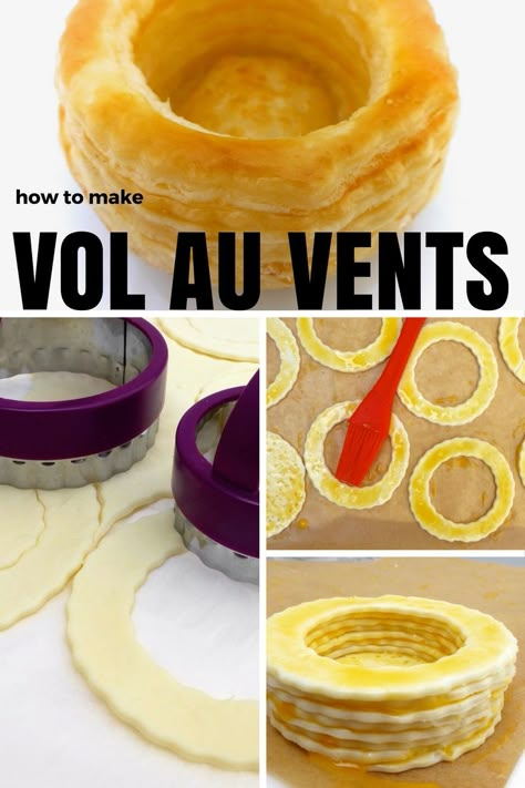 Volauvent Recipes, Chicken Vol Au Vent Recipe, British Baking Show Recipes, French Dishes, British Baking, Great British Bake Off, Puff Pastry Recipes, Pastry Recipes, Puff Pastry