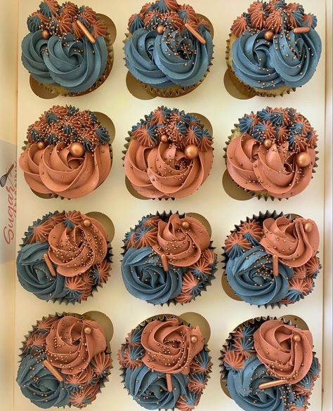 Terracotta Cupcakes, Cupcake Icing Designs, Icing Designs, Cupcake Inspiration, Icing Design, Cupcake Decoration, Cupcake Cake Designs, Bakery Ideas, Cupcake Icing