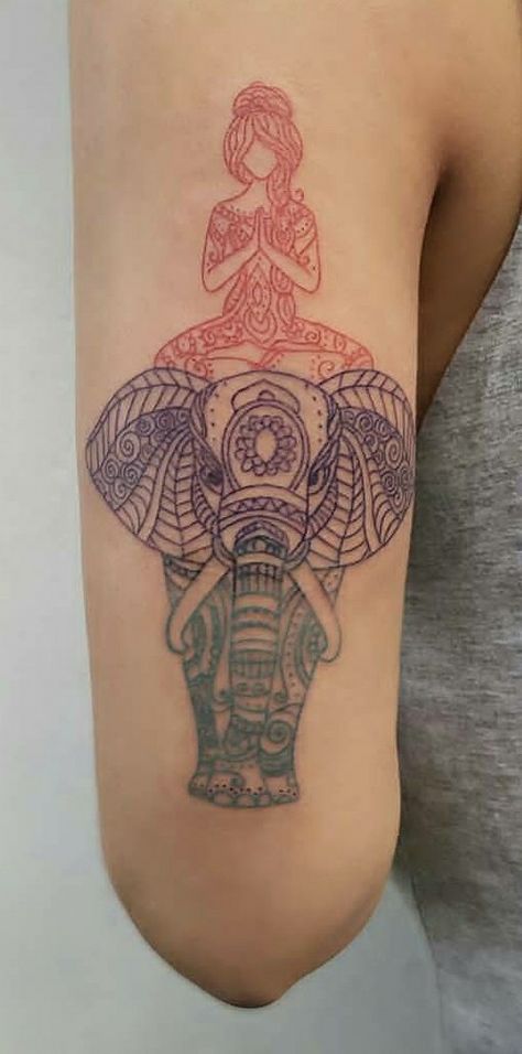 Boho elephant tattoo Tattoo That Symbolizes Family, Tattoo Sleeve Women, Mandala Elephant Tattoo, Mandala Tattoo Sleeve, Tattoo Diy, Elephant Tattoo Design, Boho Tattoos, Boho Elephant, Inspiration Tattoos