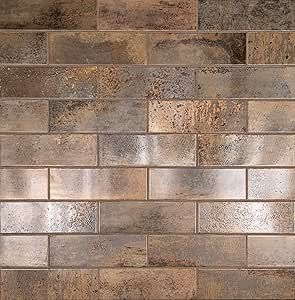 Tiles For Bathroom Walls, Bronze Tiles, Copper Backsplash, Copper Tiles, Shower Wall Tile, Tiles For Bathroom, Ceramic Subway Tile, Best Floor Tiles, Subway Tile Backsplash