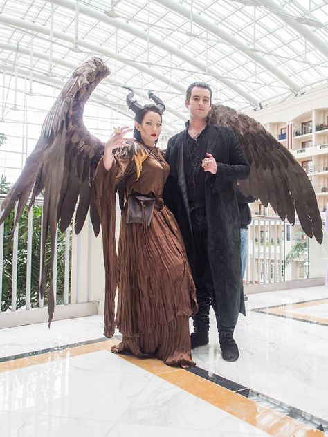 Katsucon 2015 | Katsucon 2015 National Harbor, MD | Joe Alfano | Flickr Maleficent And Crow Costume, Maleficent And Diaval Costume, Maleficent Couple Costume, Maleficent And Diaval, Maleficent Costumes, How To Make Wings, Maleficent Halloween Costume, Halloween Rave Outfits, Maleficent Halloween