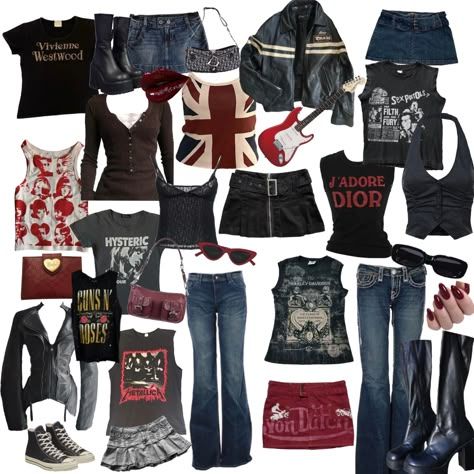 Goth Core Aesthetic Outfits, Rockstar Gf Wardrobe, Casual Rockstar Gf Outfits, Rockstar Gf Fits, Rockstars Gf Aesthetic Outfits, Arabella Aesthetic Outfits, Rock Star Gf Outfits, 80s Rockstar Aesthetic, Rockstars Girlfriend Outfits