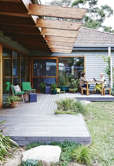 Create the ultimate outdoor deck with these top tips for choosing the right decking materials from timber to composite and how to maintain them. Terrasse Design, Wooden Deck, Outside Living, Australian Homes, Outdoor Deck, Outdoor Rooms, Outdoor Design, 인테리어 디자인, Future House