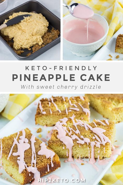 Keto Pineapple Recipes, Recipes With Crushed Pineapple, Quick Keto Dessert, Cake With Cherry, Cherry Glaze, Mamma Bear, Banana Pudding Cheesecake, Pineapple Desserts, Keto Candy