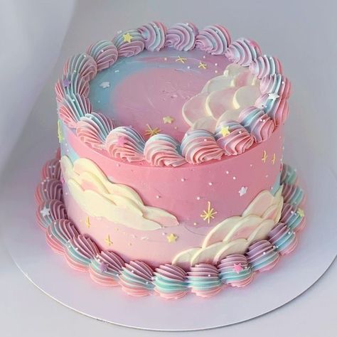 Cakes For 9th Birthday Girl, Cloud 9 Birthday Party Ideas Cake, Cloud 9 Cake Ideas, 9th Birthday Girl Ideas Cake, Birthday Cake 7th Girl, Birthday Cake 9th Girl, On Cloud 9 Birthday Cake, Cloud 9 Birthday Cake, Moon Birthday Cake