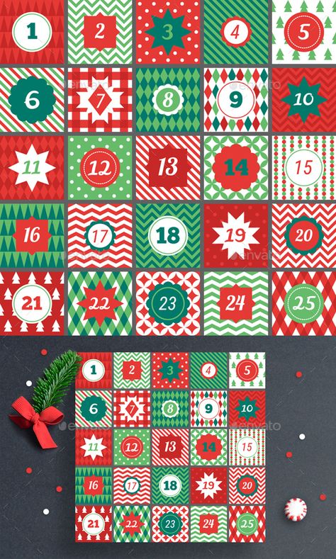 Christmas Calender Design, Advent Calendar Design Ideas, Christmas Numbers, Advent Calendar Numbers, Traditional Christmas Ornaments, Christmas Card Ornaments, Advent Calendars For Kids, Christmas Crafts For Adults, Christmas Coloring Books