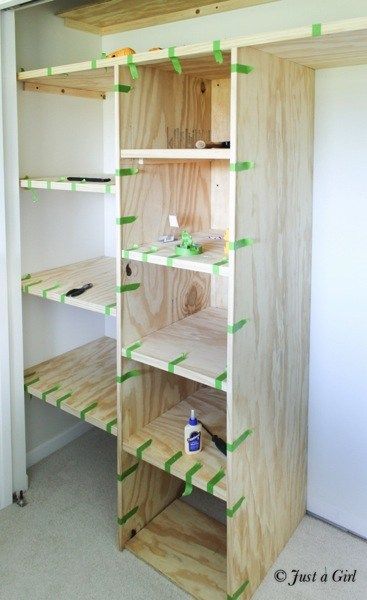 Wood Closet Shelves, Diy Custom Closet, Master Closet Organization, Bedroom Closet Storage, Closet Layout, Kids Closet Organization, Small Closets, Closet Remodel, Bathroom Closet