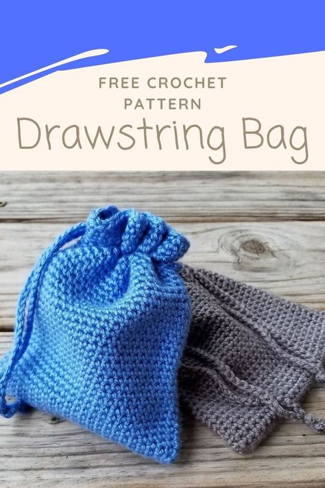 Small Bag Pattern, Small Crochet Gifts, Crochet Project Free, Crochet Drawstring Bag, Drawstring Bag Pattern, Crochet Drawstring, Bags Crochet, Cozy Crochet Patterns, Quick Crochet Patterns