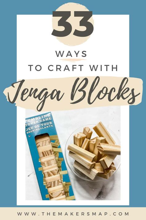 33 Jenga Block Crafts DIY Dollar Tree - Year round and holiday DIY Crafts With Jenga Blocks, Jenga Block Crafts Diy, Jenga Blocks Diy, Wooden Blocks Diy, Jenga Diy, Jenga Blocks Crafts, Jenga Crafts, Jenga Block Crafts, Jenga Blocks