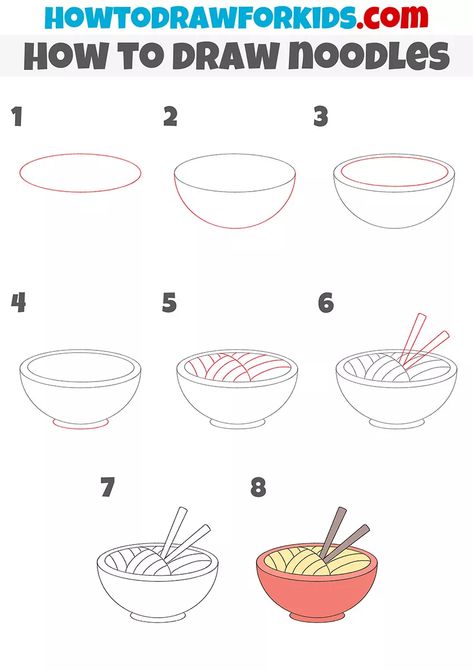 How To Draw Noodles Easy, How To Draw Spaghetti, Draw Food Easy, How To Draw A Kitchen, Pasta Drawing Easy, Noodles Drawing Easy, Food Drawing Sketches Easy, Food Drawing Simple, Food Sketch Easy