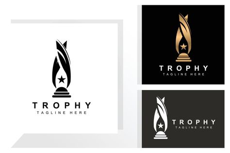 Award Logo Design Inspiration, Awards Logo Design Inspiration, Championship Logo Design, Trophy Logo Design, Award Design Graphics, Award Logo Design, Success Logo Design, Trophy Logo, Award Logo