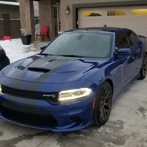 2018 indigo blue charger hellcat Blue Hellcat Charger, Blue Hellcat, Midnight Blue Car, Blue Dodge Charger, Hellcats Srt, Blue Charger, Black Dodge Charger, Paris Filter, Black Charger