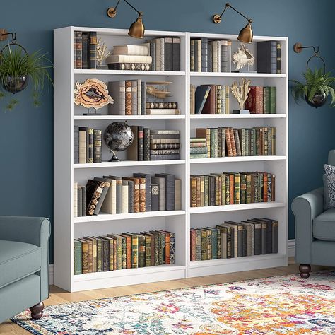 10 Of The Best Bookshelves to Buy Right Now | Book Riot Thick Shelves, Tall Bookshelves, Black Bookcase, Cool Bookshelves, Library Room, 5 Shelf Bookcase, Tall Bookcases, Stables Design, White Bookcase