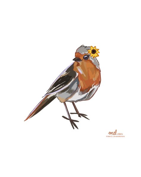 this little bird is part of a bigger illustration, but this robin turned out so cute that I just had to upload it separately #art #illustration #robin #birds #cartoon #aesthetic Cartoon Robin Bird, Robin Bird Illustration, Birds Cartoon, Robin Drawing, Robin Tattoo, Robin Birds, Robin Art, Boat Cartoon, Ipad Drawing