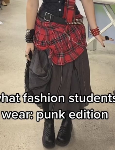 Red Black Goth Outfit, Punk Christmas Outfit, Red And Black Goth Outfits, Emo Winter Outfits, 2000s Emo Outfits, Red Goth Outfits, Red Plaid Outfit, Black And Red Outfit, Red Boots Outfit