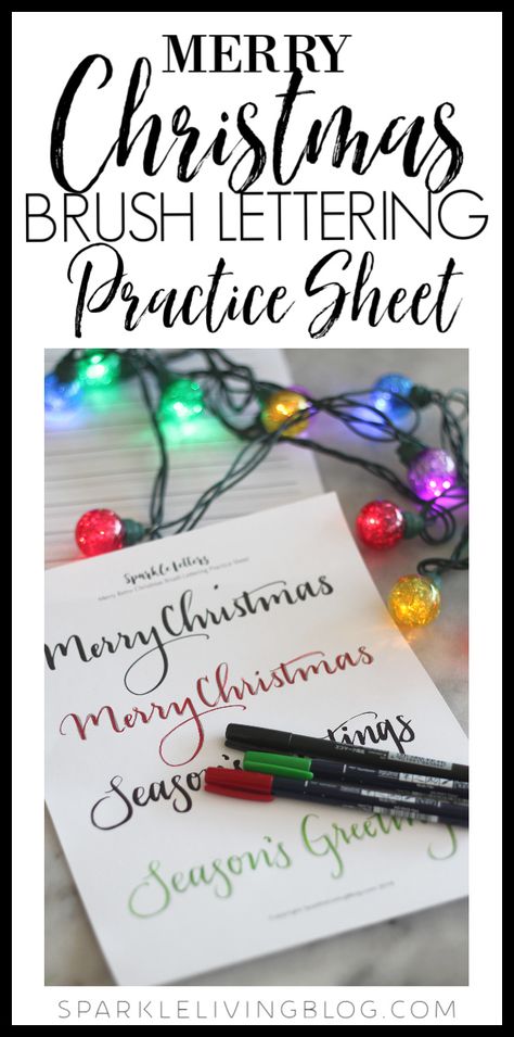 Practice you Christmas lettering with this free, printable Merry Christmas Brush Lettering Practice Sheet! #brushlettering #moderncalligraphy #christmaslettering #brushpen #holidaylettering Calligraphy Christmas Cards, Hand Lettering Printables, Sparkle Crafts, Hand Lettering Practice Sheets, Brush Lettering Practice, Hand Lettering For Beginners, Hand Lettering Worksheet, Hand Lettering Practice, Holiday Lettering