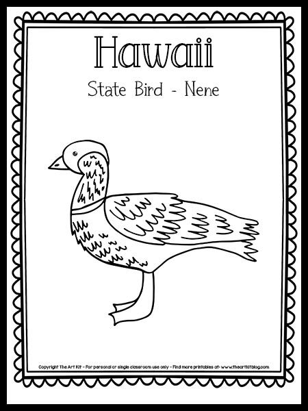 Hawaii State Project, Hawaii Worksheets, Bird Coloring Page, Hawaii Crafts, Hawaii Theme, Bird Coloring, Social Studies Unit, Summer Care, Kindergarten Themes