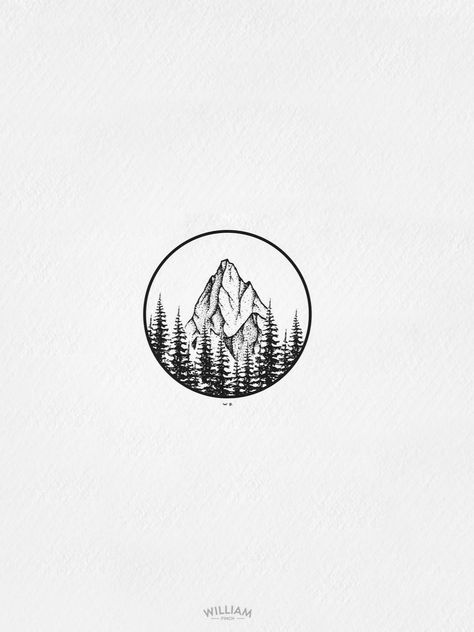 Mountain Tattoo Men, Small Mountain Tattoo, Round Tattoo, Jack Tattoo, Abstract Mountain, Mountain Tattoo, Indoor Planter, Little Tattoos, Line Tattoos