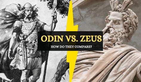 Zeus and Odin are two of the most respected deities of their pantheons. While both are similar in some respects, their differences are many. Odin is a wiser, more philosophical god while Zeus appears more powerful, yet selfish and self-serving. Both gods reveal a lot about the values, culture and people that worshipped them. Viking Witch, Greek Pantheon, Norse Myth, Odin God, Norse Pagan, Ancient Mythology, Similarities And Differences, Thunder And Lightning, Norse Vikings