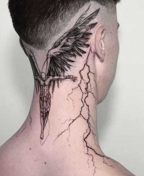 Hairline Tattoos, Side Neck Tattoo, Health Tattoo, Throat Tattoo, Back Of Neck Tattoo, Neck Tattoo For Guys, Greek Tattoos, Weird Tattoos, Tattoo Style Drawings