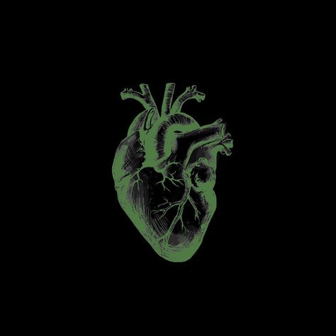 Heart Aesthetic Grunge, Heart Aesthetic, Aesthetic Grunge, Black Background, Dark Green, Green, Black