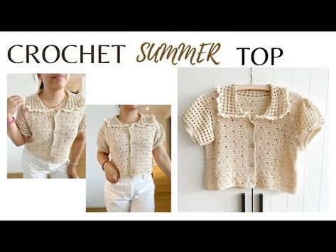 (71) CROCHET SUMMER TOP | CROCHET BY BEV - YouTube Summer Top Crochet, Crochet Classes, Crochet Summer Tops, Crochet Summer, Crochet Videos, Summer Crochet, Crochet Fashion, Summer Top, Crochet Clothes