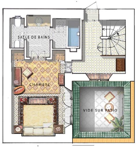 Moroccan House Plan, Riad Floor Plan, Morocco House, Gentle Living, Royal Mansour Marrakech, Moroccan Houses, Moroccan Riad, Courtyard House Plans, Small House Floor Plans