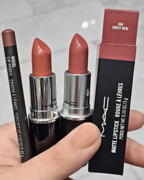 Mac Sweet Deal Lipstick, Mac Sellout Lipstick, Mac Devoted To Chili Lipstick, Mac Business Casual Lipstick, Mac Lipstick Satin, Lipstick Combos, Olive Skin Lipstick, Lipstick Names, Mac Powder Kiss Lipstick