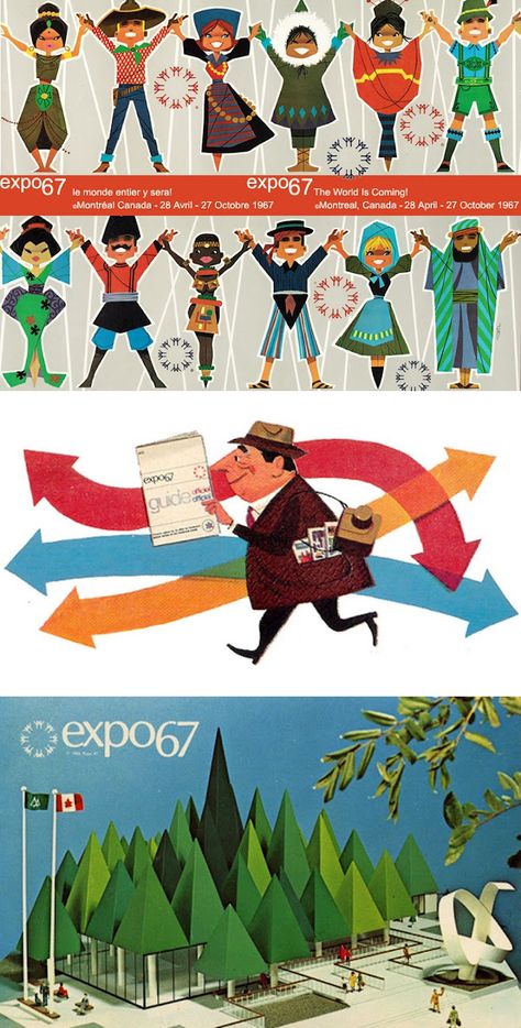 Expo67 poster - Montreal via DJ Food Montreal Poutine, Expo 67 Montreal, Jazz Artwork, Expo 67, World Fair, Mid Century Illustration, Worlds Fair, Poster City, Advertising Material