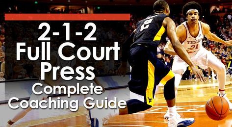 The 2-1-2 press is a full-court zone press which aims to keep the ball out of the middle of the floor. It has terrific trapping opportunities. Full Court Press Basketball, Basketball Workouts, Nba Sports, Basketball Drills, Basketball Coach, Nba News, The Floor, Sports News, The Middle