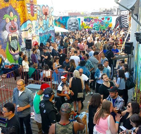 Bushwick block party, Brooklyn, 6/6/15 (LP) Nyc Block Party, Dj Games, Jumbo Jenga, Festival Planning, Guerilla Art, Hunter Street, Taco Mix, Bushwick Brooklyn, Photography References