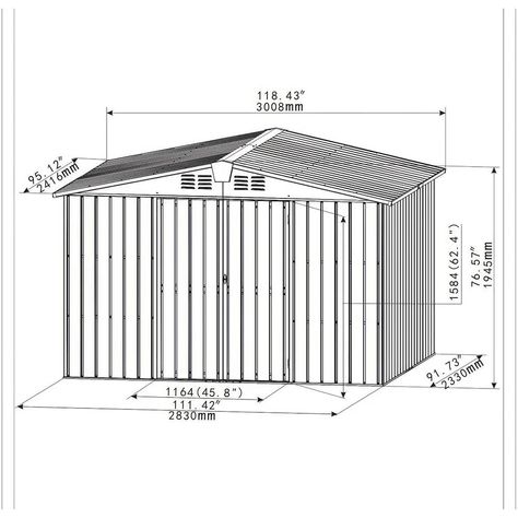 Spacious 10ftx8ft Galvanized Steel Garden Shed with Lockable Door . Product Features Our shed is more than just a storage space. It’s a testament to superior craftsmanship and thoughtful design. Here are some of its key features: 1. Durable Material: Made from high-quality galvanized steel, ensuring longevity and resistance to weather elements. 2. Optimal Size: With external dimensions of 122.83″(L) x 101.18″(W) x 70.07″(H), it provides a substantial storage area without overwhelming your ou... 20x30 Shed Storage, Steel Bin Gazebo, Bike And Bin Storage Shed, Bike Storage Metal Shed, Steel Storage Sheds, We Shed, Storage Area, Door Storage, Garden Shed