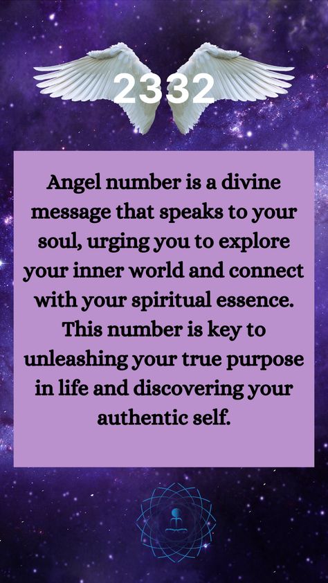 When you see angel number 2332, it’s a sign that the universe is guiding you to embark on a spiritual growth and enlightenment journey. This number reminds you that you’re not alone on this path and that the universe is conspiring to help you achieve your goals. 2332 Angel Number, 2332 Angel Number Meaning, Angel Number Meaning, Powerful Messages, Angel Number Meanings, Witch Craft, Number Meanings, Angel Messages, True Purpose