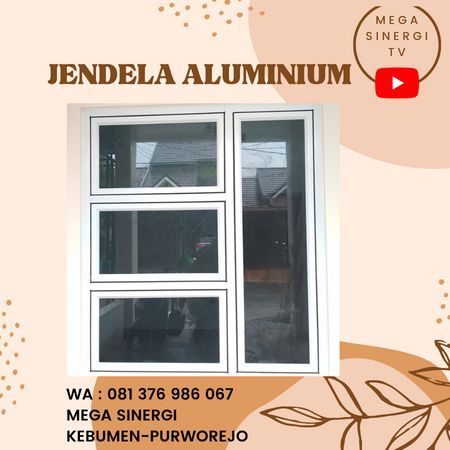 jendela aluminium minimalis Melayani Kebumen-Purworejo Harga : 950.000 WA : 081 376 986 067 Alamat : Megabiru 2 Blok A5 dan B1 Kebumen House Window Design, House Window, Window Design, Design