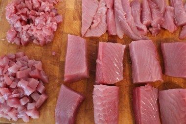 Tuna Loin Recipe, How To Season Ahi Tuna Steak, Ahi Tuna Stack, Albacore Tuna Loin Recipes, Ahi Tuna Tower, Tuna Loin, Ahi Tuna, Skillet, Fish