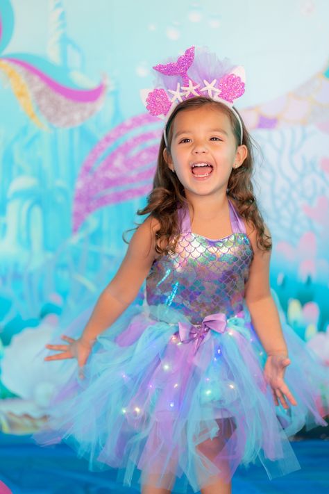 Under The Sea Dress Kids, Ariel Tutu Dress, Whimsical Mermaid Tutu Dress For Birthday, Ariel The Little Mermaid Tutu, Little Mermaid Baby Dress, Mermaid Photo Shoot, Mermaid Birthday Party Decorations, Mermaid Theme Birthday Party, Mermaid Birthday Cakes