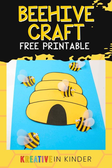 Beehive Printable Free, Bee Hive Printable, Beehive Craft, Number Rhymes, September Preschool, Bee Hive Craft, Kindergarten Activity, Bee Printables, Teacher Favorites