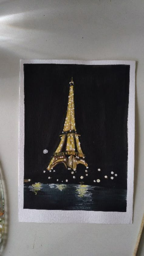 Paris Painting Ideas, Paris Painting Easy, Canvas Drawing Ideas, Paris Art Painting, Eiffel Tower Painting, Creative Logo Design Art, Eiffel Tower Art, Canvas Art Painting Abstract, Black Canvas Paintings